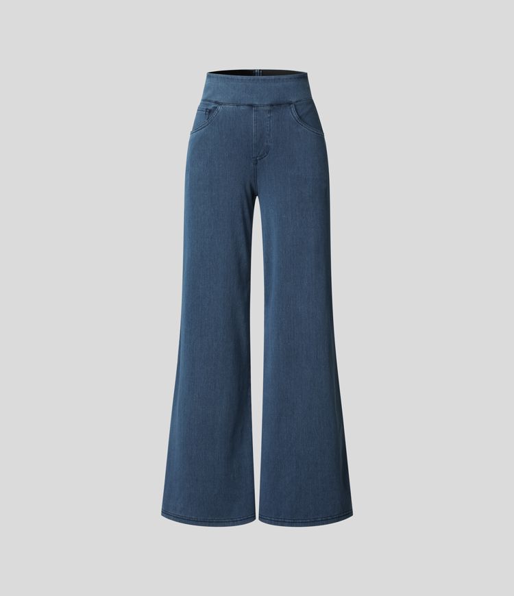 High-Waisted Elastic Pants