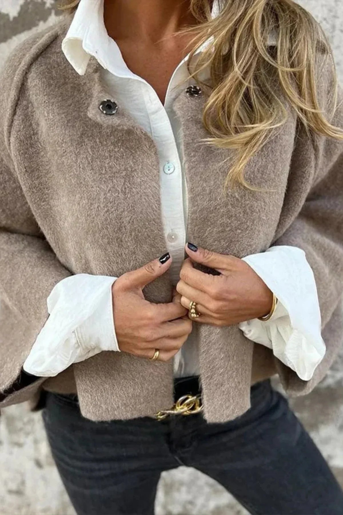 Oversized Jas met Wijde Mouwen