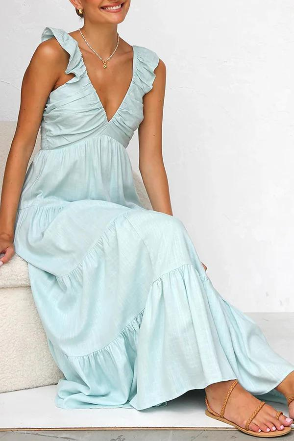 Janna - Elegante lange jurk met V-hals