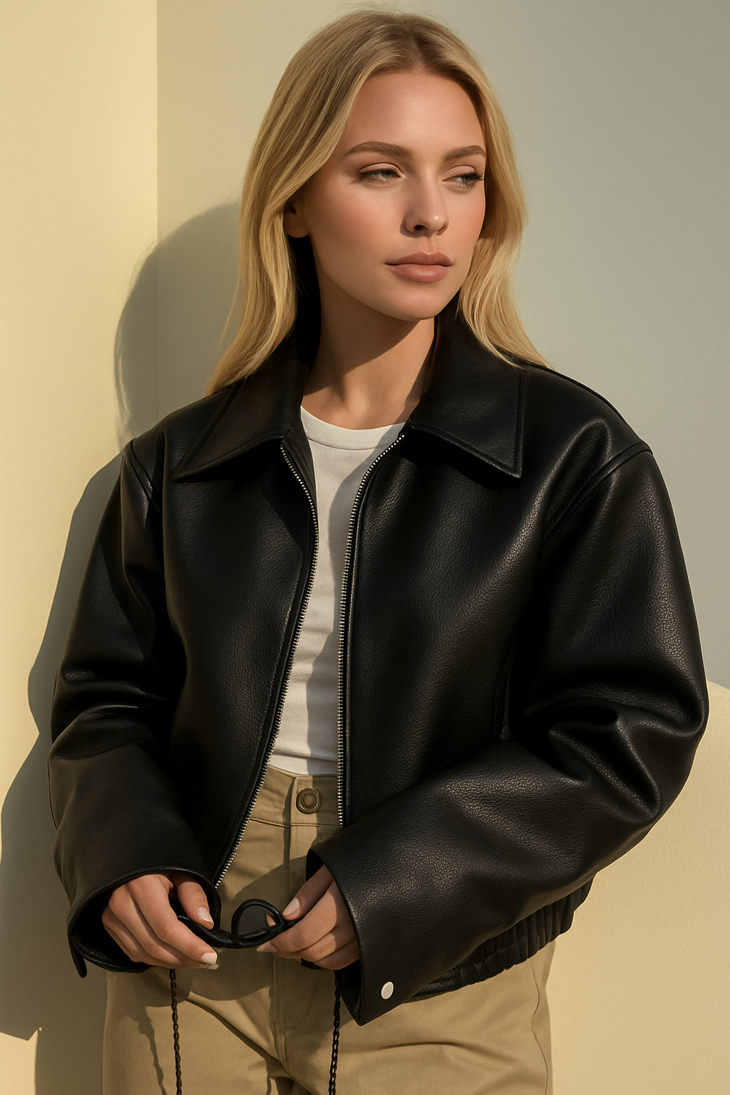 Oversized Leren Jacket