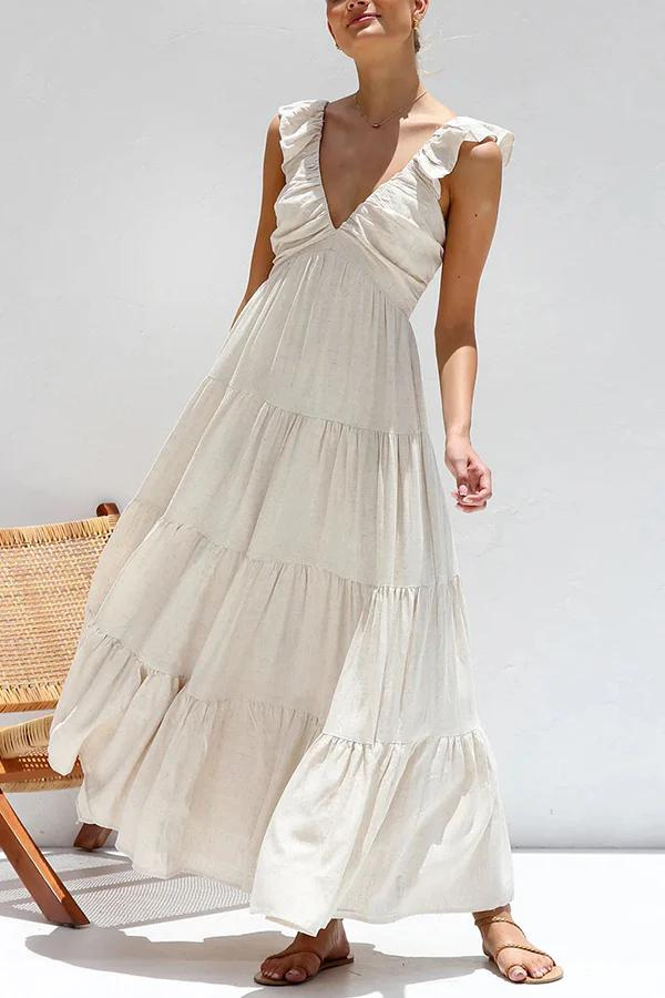Janna - Elegante lange jurk met V-hals