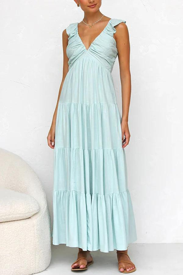 Janna - Elegante lange jurk met V-hals