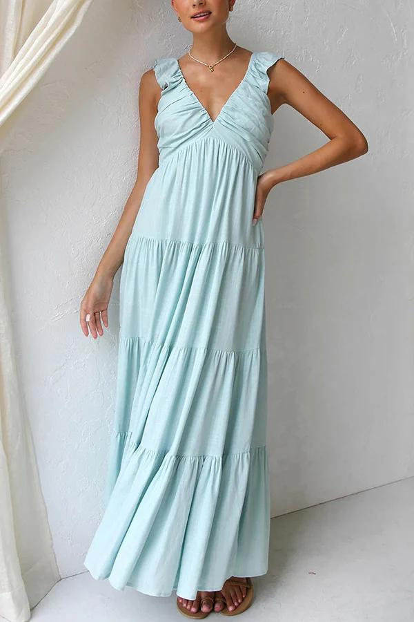 Janna - Elegante lange jurk met V-hals