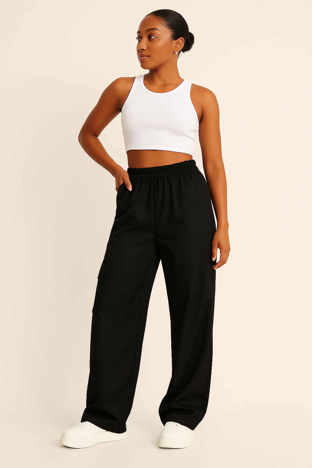 High-Waist Cargo Pants