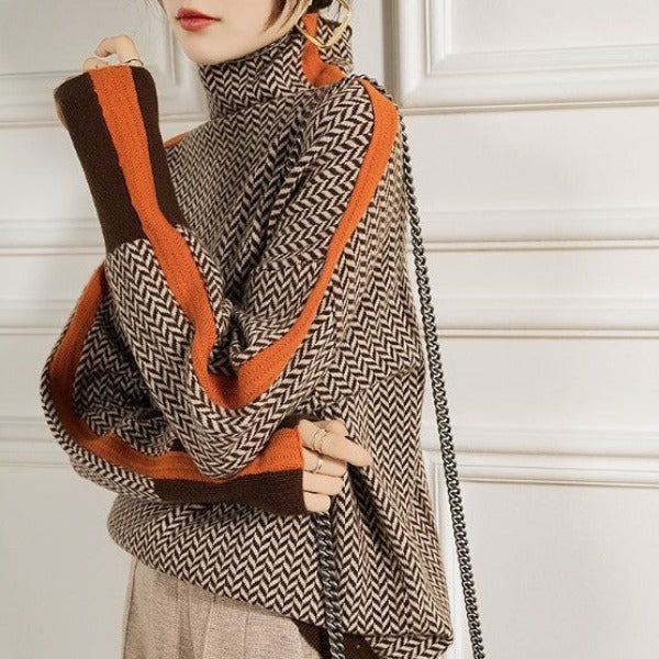 Pullover mit hohem Kragen