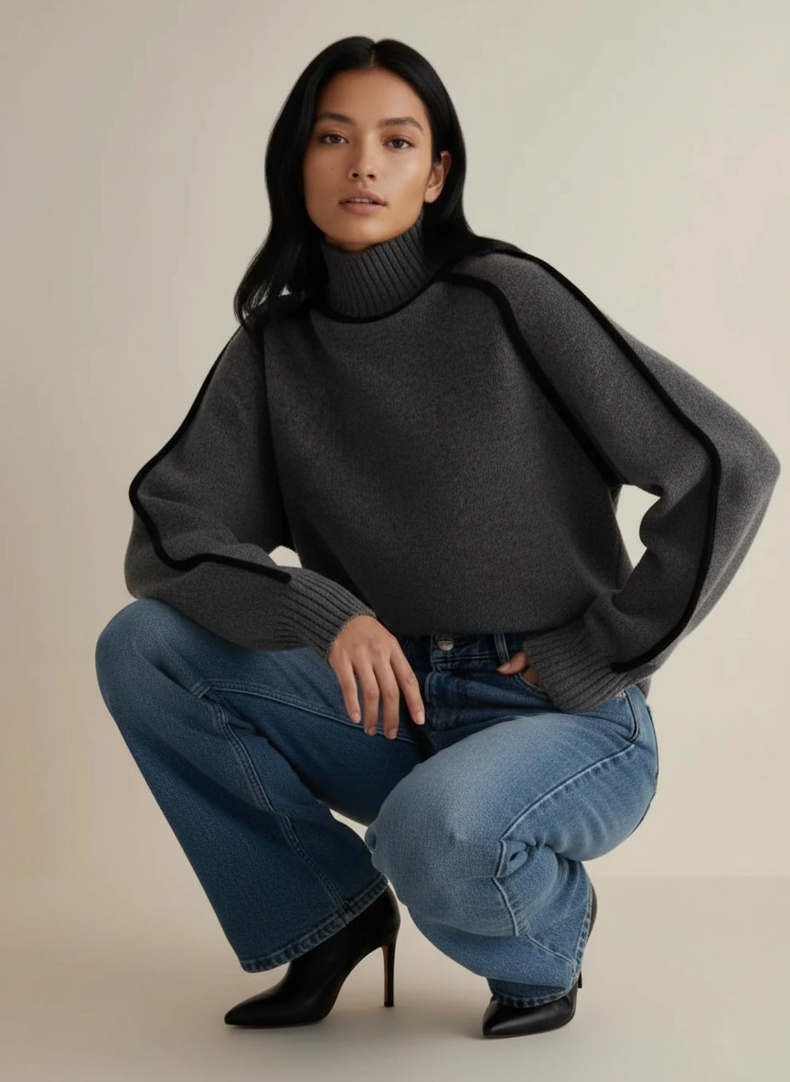 Soft elegant turtleneck sweater 