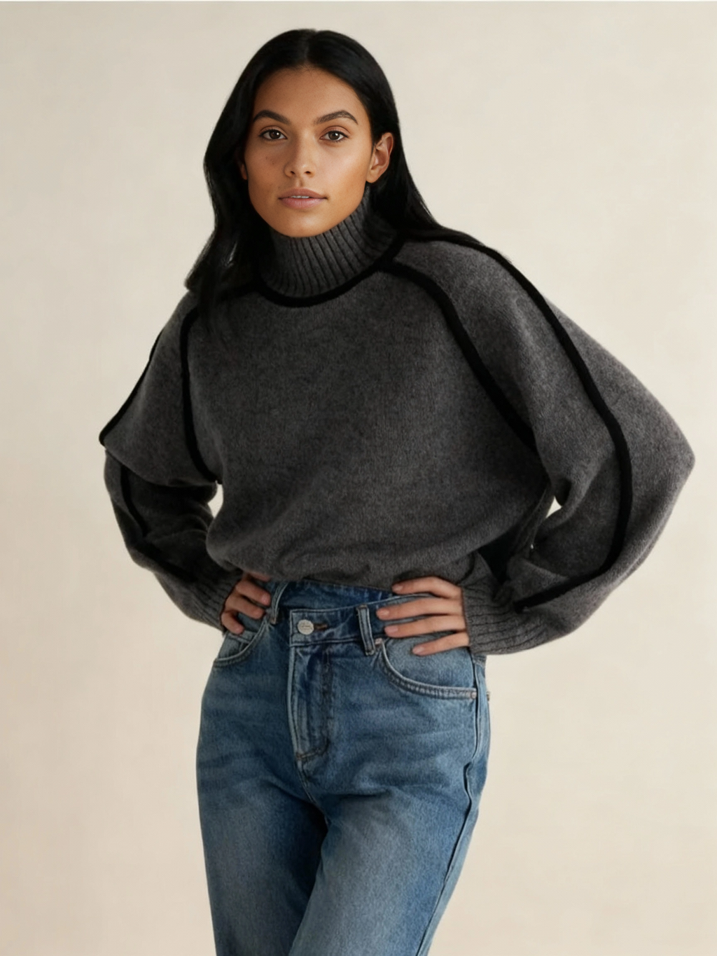 Soft elegant turtleneck sweater 
