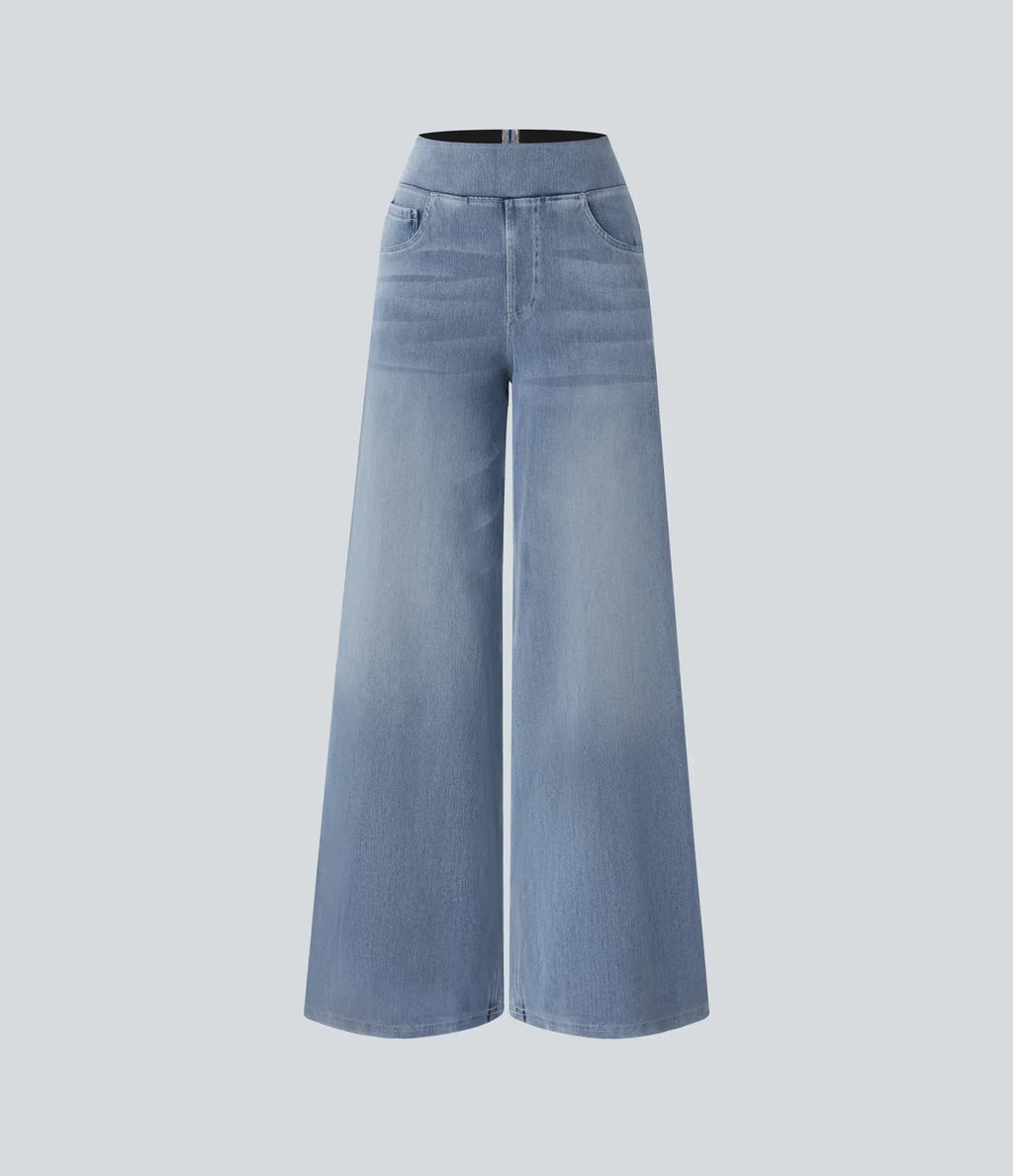 High-Waisted Elastic Pants
