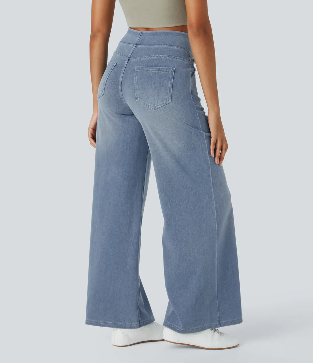 High-Waisted Elastic Pants