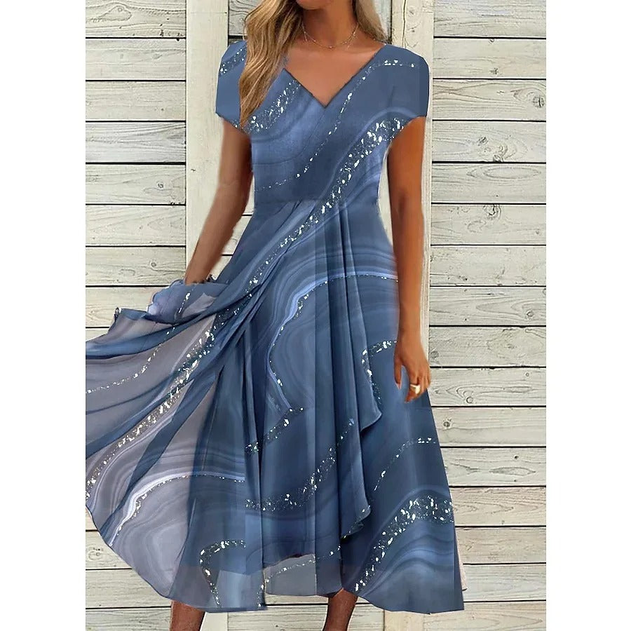 V-hals Midi Jurk