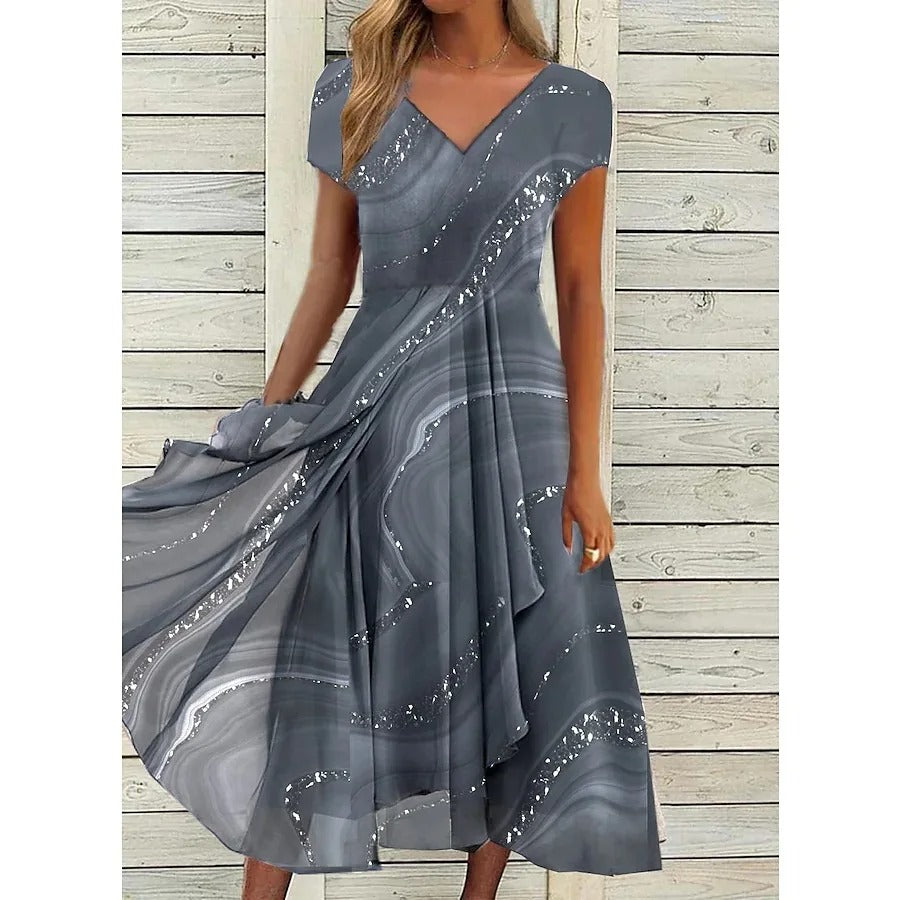 V-hals Midi Jurk