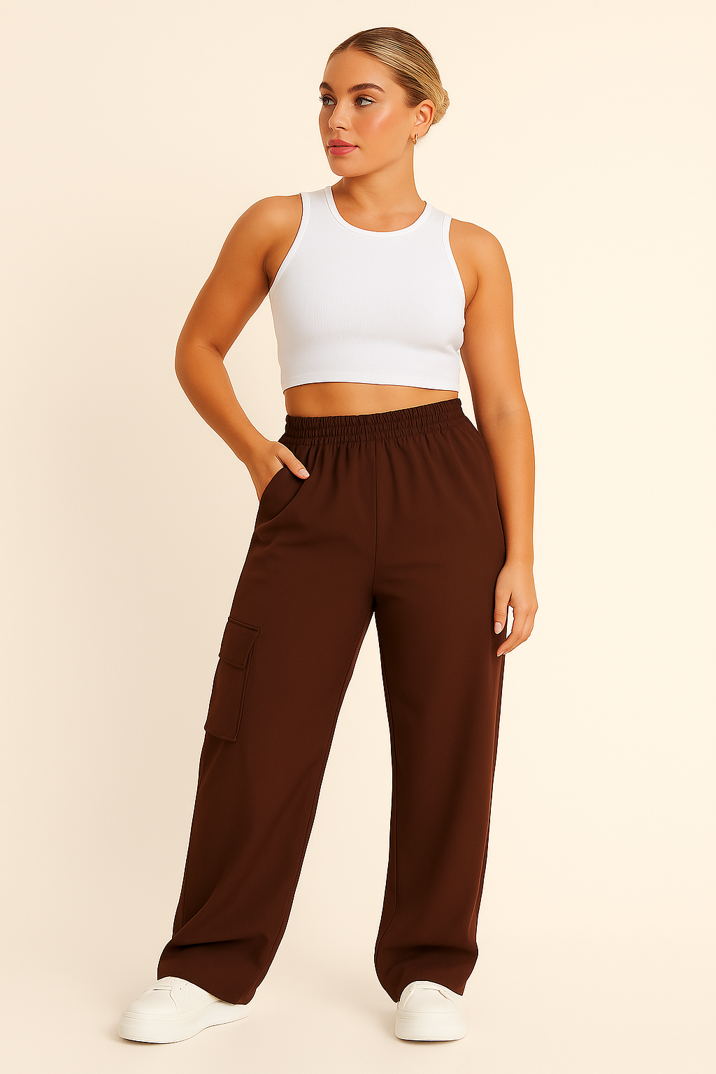 High-Waist Cargo Pants