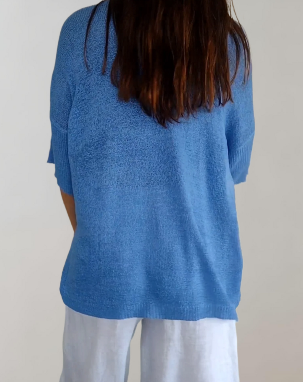 Gebreide Top Met V-Hals